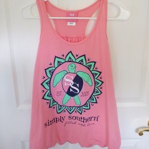 Pink Simply Southern turtle tank top.